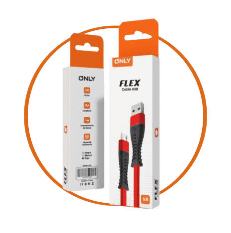 cable usb flex v8 rojo