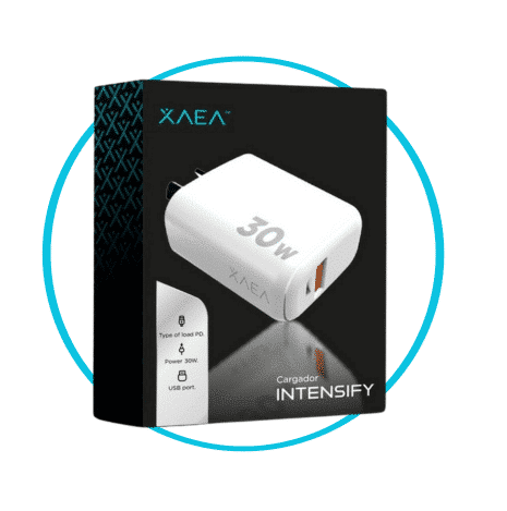 ADAPTADOR CARGADOR XAEA INTENSIFY 30W 1 USB TIPO C con cable