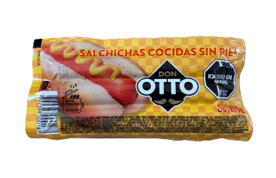 salchichas cocinadas sin piel don otto x 6 unidades