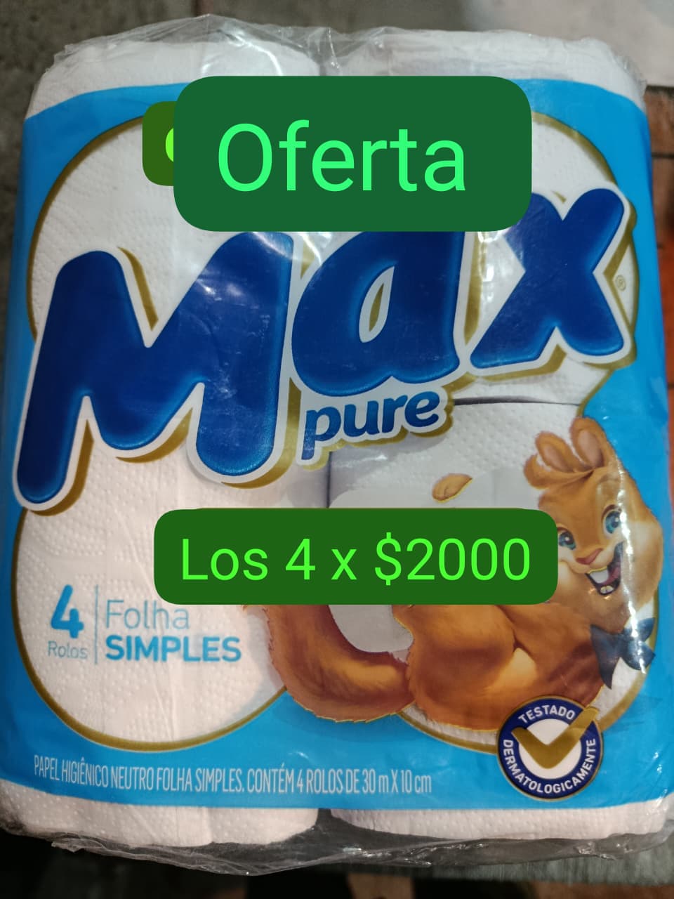 papel higienico x 4 pure