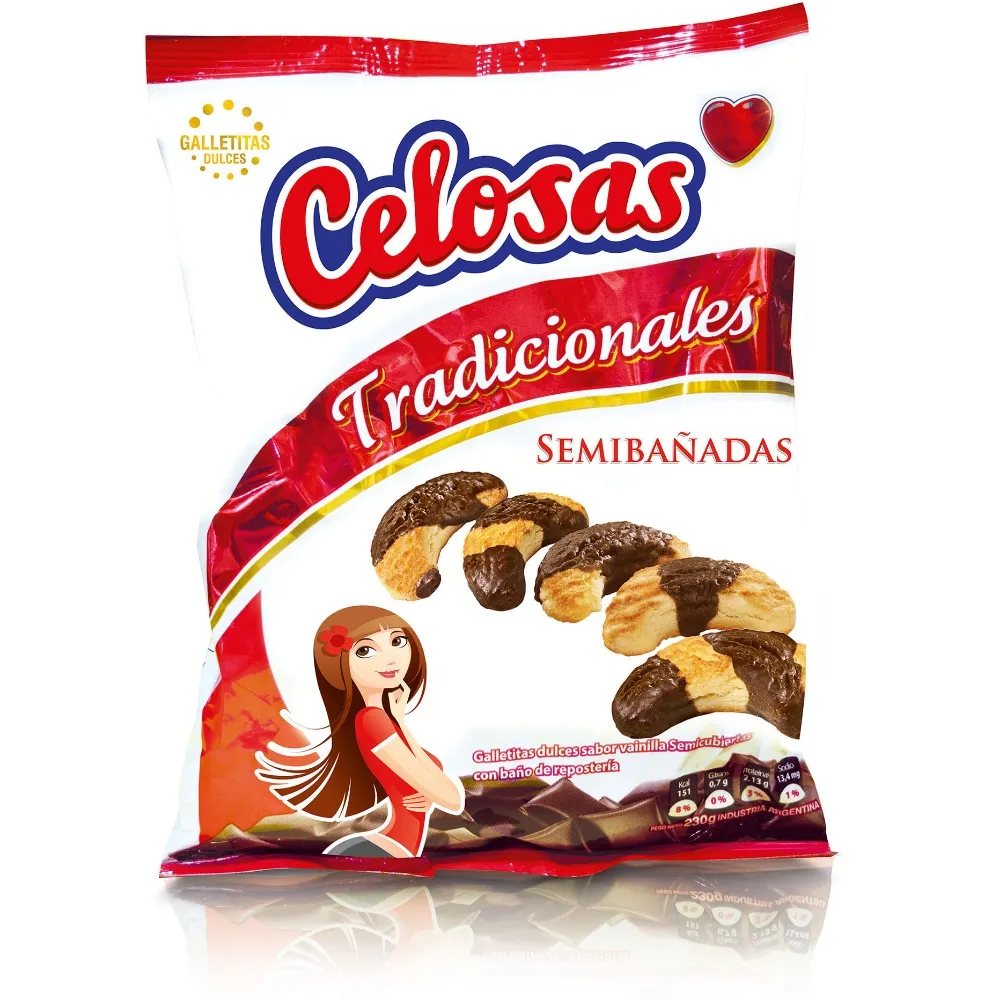 Galletitas bañadas Celosas en bolsa 230 g.