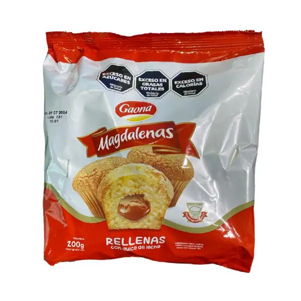 Magdalenas Rellenas Dulce de Leche GAONA 200gr